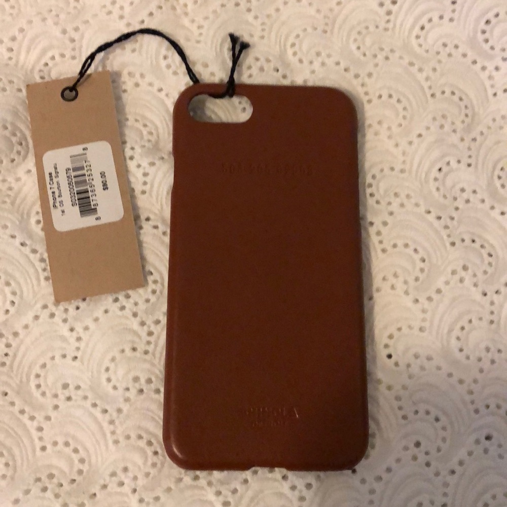 Shinola iPhone 7 bourbon leather phone case NWT